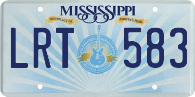 MS license plate LRT583