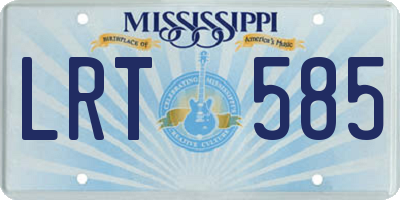 MS license plate LRT585
