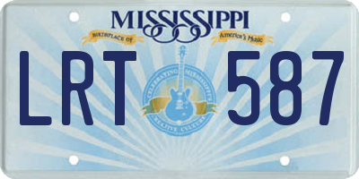 MS license plate LRT587