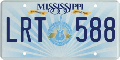 MS license plate LRT588