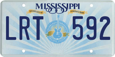 MS license plate LRT592