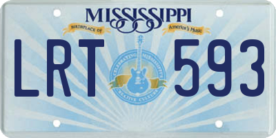 MS license plate LRT593
