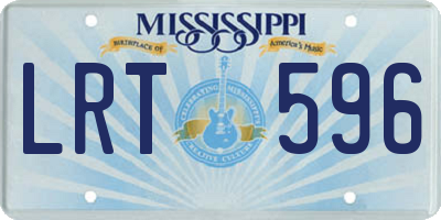 MS license plate LRT596