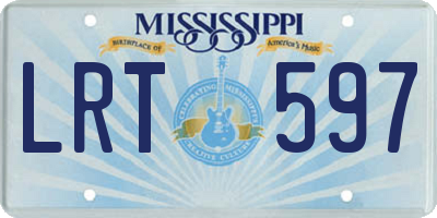 MS license plate LRT597