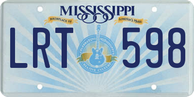 MS license plate LRT598