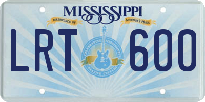 MS license plate LRT600
