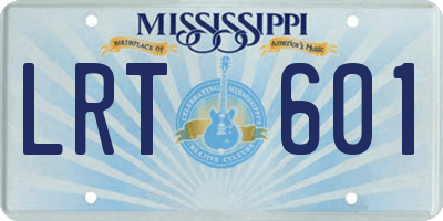 MS license plate LRT601