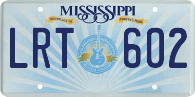 MS license plate LRT602
