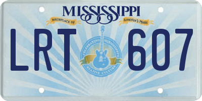 MS license plate LRT607