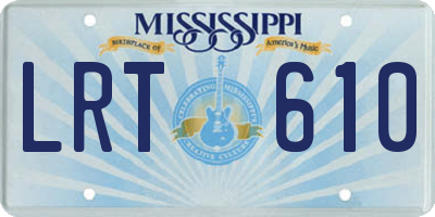 MS license plate LRT610