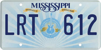 MS license plate LRT612