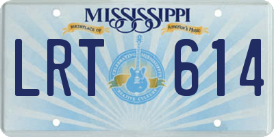 MS license plate LRT614