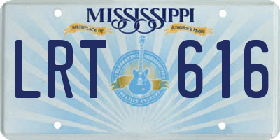 MS license plate LRT616
