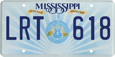 MS license plate LRT618