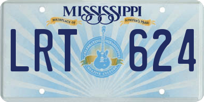 MS license plate LRT624