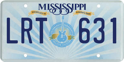 MS license plate LRT631