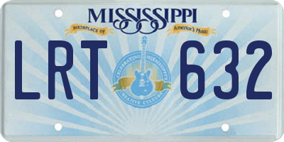 MS license plate LRT632