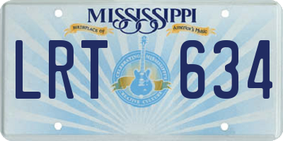 MS license plate LRT634