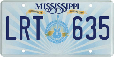 MS license plate LRT635