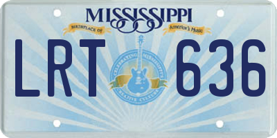 MS license plate LRT636