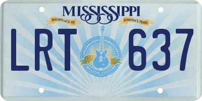 MS license plate LRT637