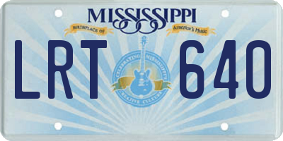 MS license plate LRT640