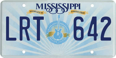 MS license plate LRT642