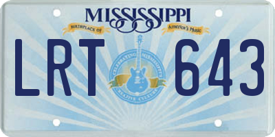 MS license plate LRT643