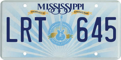 MS license plate LRT645