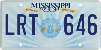 MS license plate LRT646