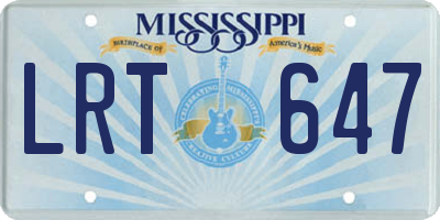 MS license plate LRT647