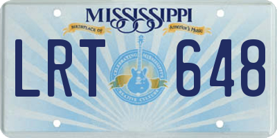 MS license plate LRT648