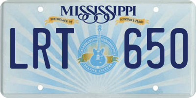 MS license plate LRT650