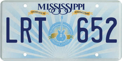 MS license plate LRT652