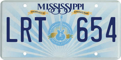 MS license plate LRT654