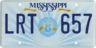 MS license plate LRT657