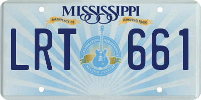 MS license plate LRT661