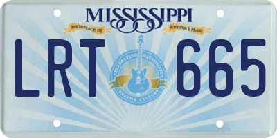 MS license plate LRT665