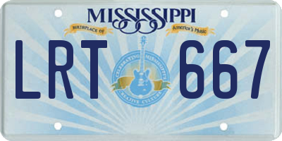 MS license plate LRT667