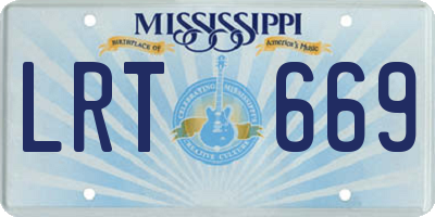 MS license plate LRT669