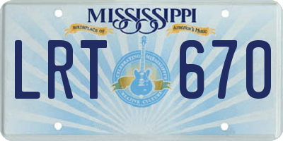 MS license plate LRT670