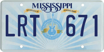 MS license plate LRT671