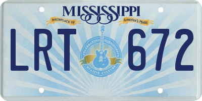 MS license plate LRT672