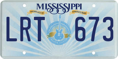 MS license plate LRT673