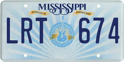 MS license plate LRT674