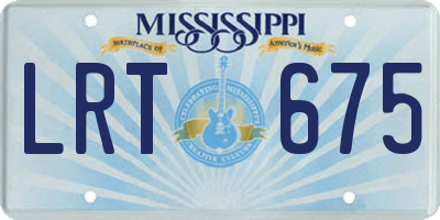 MS license plate LRT675