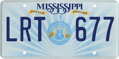MS license plate LRT677