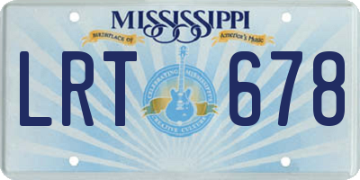 MS license plate LRT678