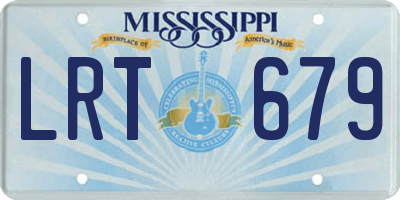 MS license plate LRT679