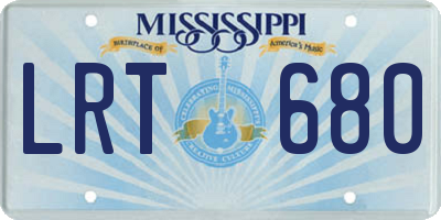 MS license plate LRT680